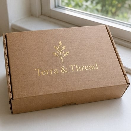 Foil-Stamped Kraft Mailer Box with custom branding